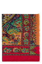 Load image into Gallery viewer, Cashmere, silk, and wool scarf with paisley pattern
