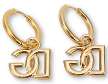 Load image into Gallery viewer, Hoop earrings with logo
