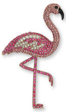 Load image into Gallery viewer, Flamingo brooch with rhinestones
