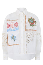 Load image into Gallery viewer, Cotton shirt with sangallo lace
