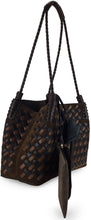 Load image into Gallery viewer, Tote Bag Libra Small in leather and suede woven
