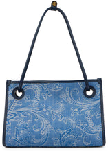 Load image into Gallery viewer, Small jacquard denim shopper bag
