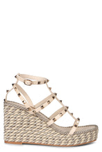 Load image into Gallery viewer, Rockstud leather wedges
