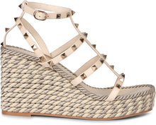 Load image into Gallery viewer, Rockstud leather wedges
