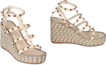 Load image into Gallery viewer, Rockstud leather wedges
