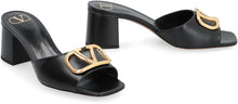 Load image into Gallery viewer, VLogo leather slides with logo
