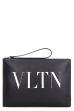 Load image into Gallery viewer, Valentino Garavani - VLTN logo detail flat leather pouch
