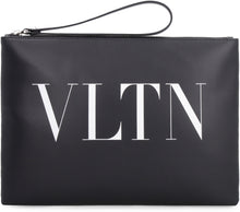 Load image into Gallery viewer, Valentino Garavani - VLTN logo detail flat leather pouch
