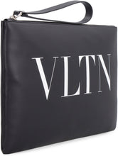 Load image into Gallery viewer, Valentino Garavani - VLTN logo detail flat leather pouch
