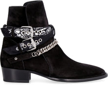 Load image into Gallery viewer, Bandana suede ankle boots
