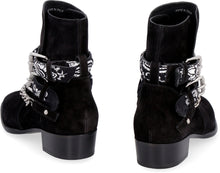 Load image into Gallery viewer, Bandana suede ankle boots
