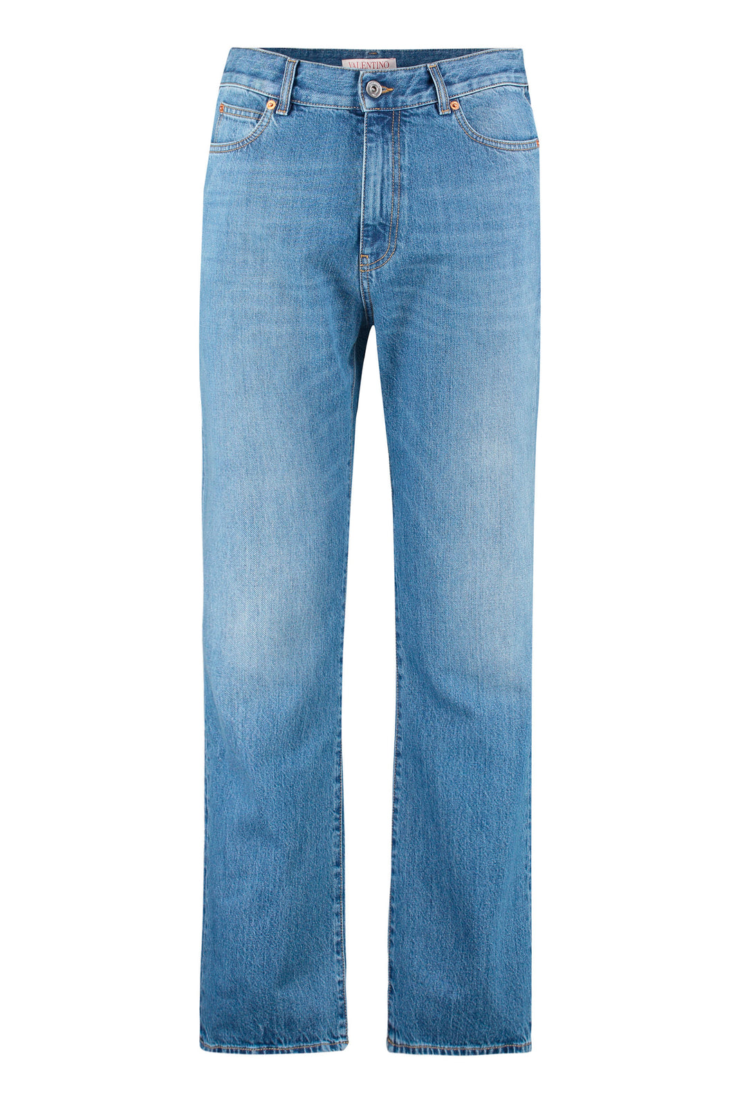 5-pocket straight-leg jeans