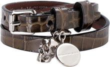 Load image into Gallery viewer, Skull charm leather double-wrap bracelet

