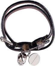 Load image into Gallery viewer, Skull charm leather double-wrap bracelet
