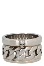 Load image into Gallery viewer, Skull silver plated metal ring
