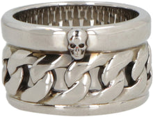 Load image into Gallery viewer, Skull silver plated metal ring
