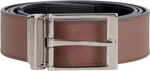Load image into Gallery viewer, Leather and fabric reversible belt
