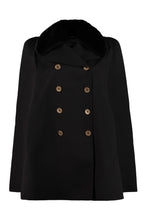 Load image into Gallery viewer, Fur collar wool cape coat
