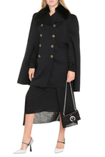 Load image into Gallery viewer, Fur collar wool cape coat
