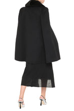 Load image into Gallery viewer, Fur collar wool cape coat
