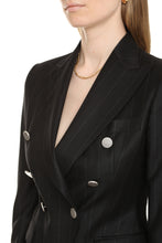 Load image into Gallery viewer, Pinstripe double breasted blazer
