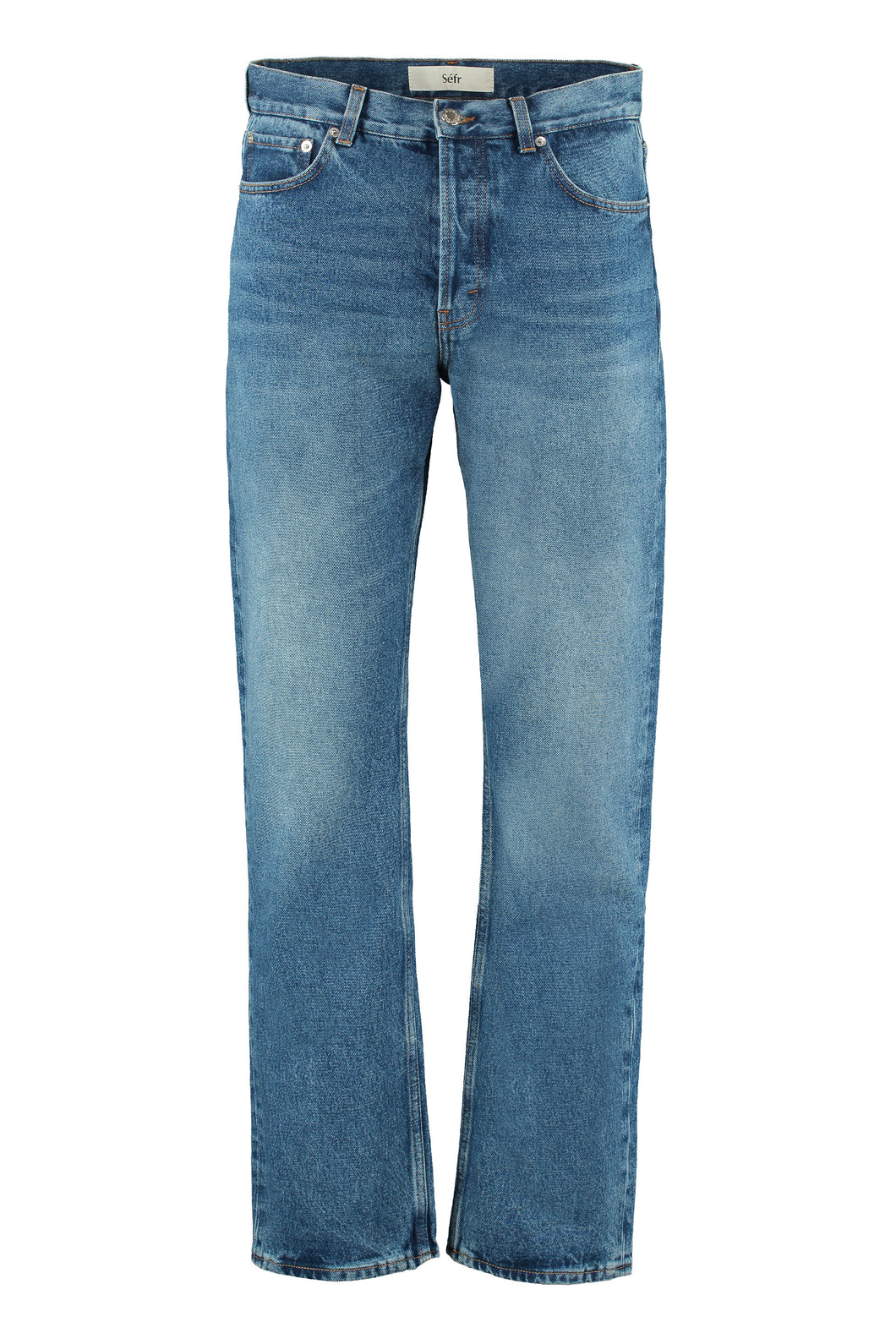 5-pocket straight-leg jeans